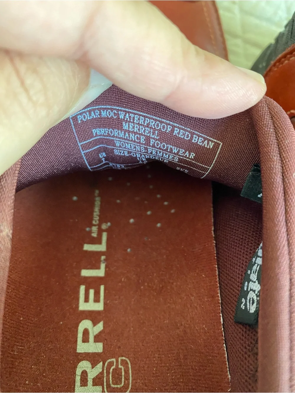 Merrell Polar Moc Waterproof Slip-On Hiking Shoes Leather Red Bean Insulated 7